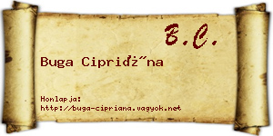 Buga Cipriána névjegykártya